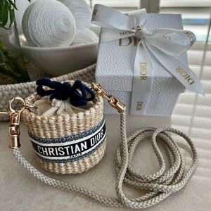 Dior MINI Straw Novelty Shoulder Bag